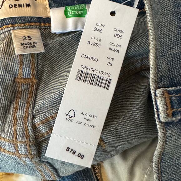 J. Crew Women’s Long Denim Shorts Raw Hem Mid Rise Blue 5 Pocket NWT Size 25 - Picture 8 of 8